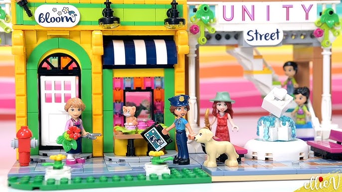 LEGO Friends Downtown Flower and Design Stores 41732 Building Set -  Buildable Toy with Apartment, Shops, House, and Classic Characters, Model  to