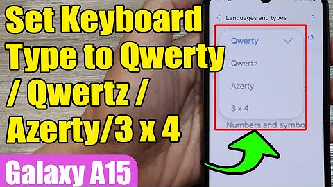 How to Set Keyboard Type to Qwerty/Qwertz/Azerty/3 x 4