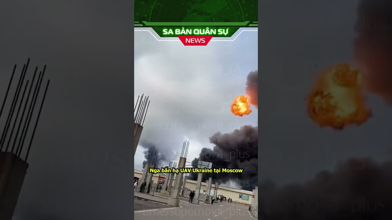📺SBQS #SHORT | Phòng không Nga đánh chặn UAV Ukraine trên bầu trời Moscow