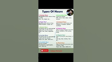 Types of nouns| Parts of Speech| types of nouns in English grammar
