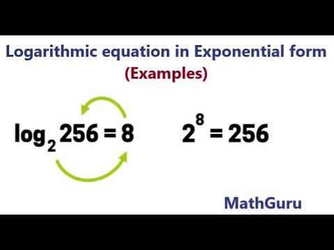 How to write Logarithmic equation in Exponential form | Examples - YouTube