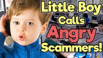 Little Boy Calls Angry Scammers! (Microsoft Tech Support and IRS) - #3