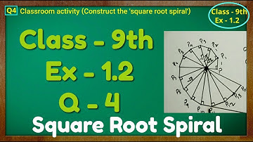 Class - 9th, Ex - 1.2, Q 4 ( NUMBER SYSTEM ) CBSE NCERT square root spiral