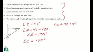 Finding Missing Measures in a Triangle Using Angle Properties Part One