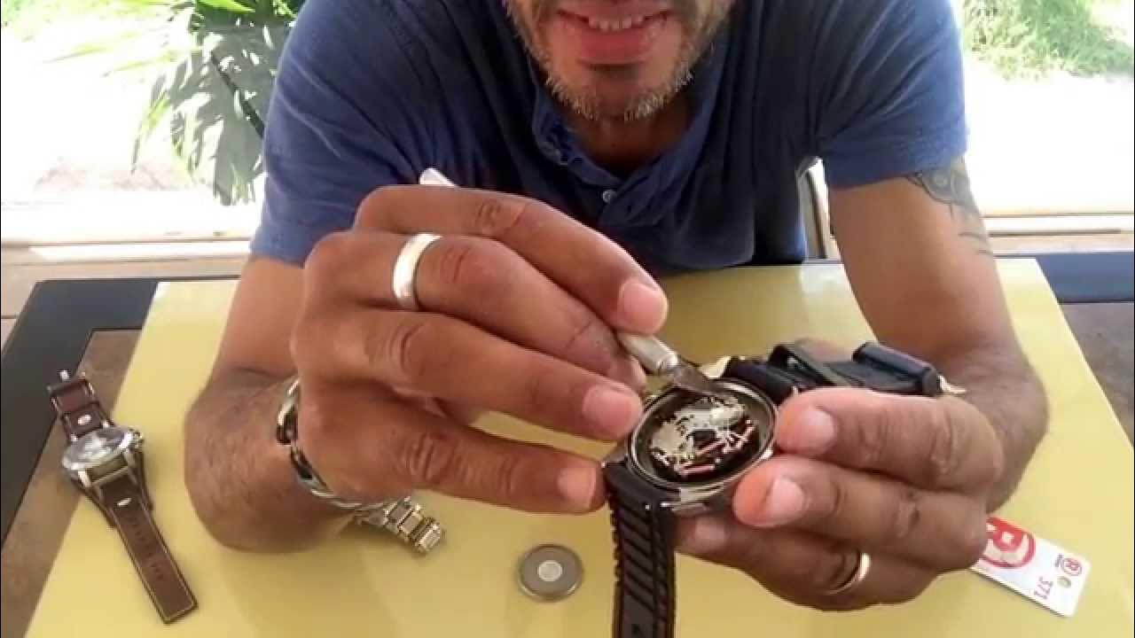 Changing A Fossil Watch Battery - YouTube