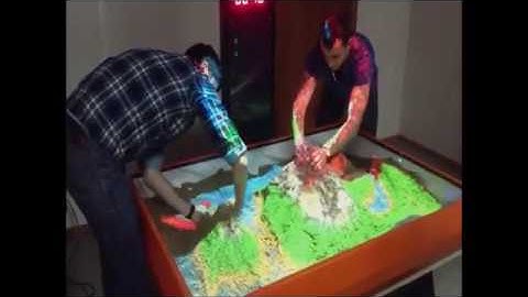 "Landscape" or "Construction" mode, augmented reality interactive sandbox iSandBOX