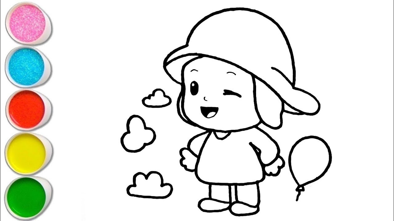 Рисование, раскрашивание и раскрашивание POCOYO для детей и малышей_ Простое искусство