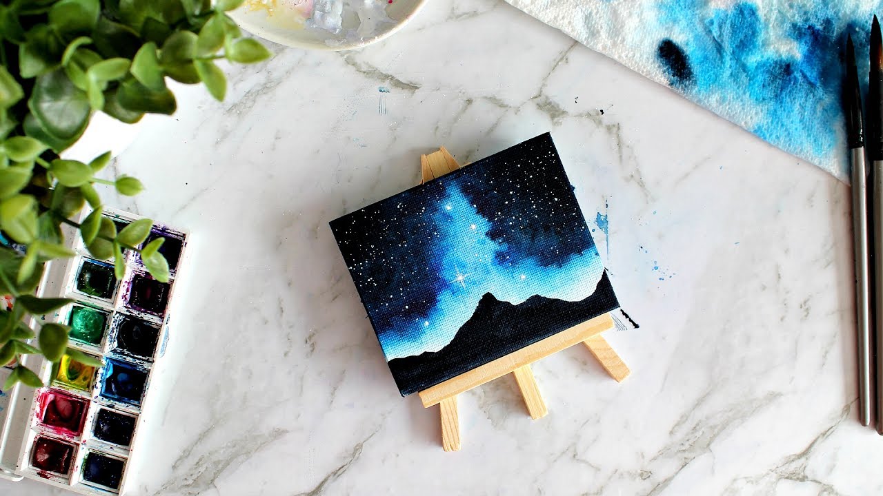 Painting a Galaxy on a Mini Canvas 