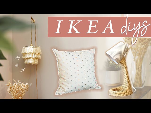 DIY Ikea Room Decor | diy light sconce, diy lamp & diy pillow | diy ikea hacks