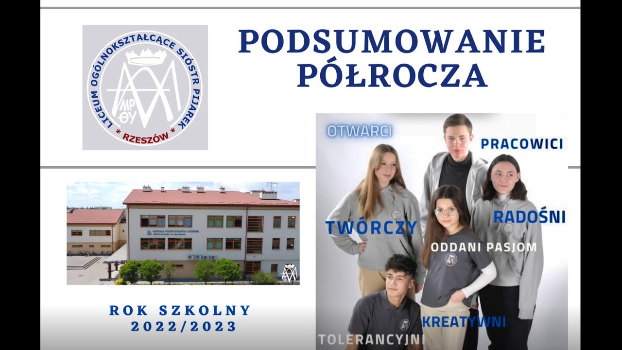 Liceum Sióstr Pijarek w Rzeszowie - podsumowanie I półrocza 2022/2023
