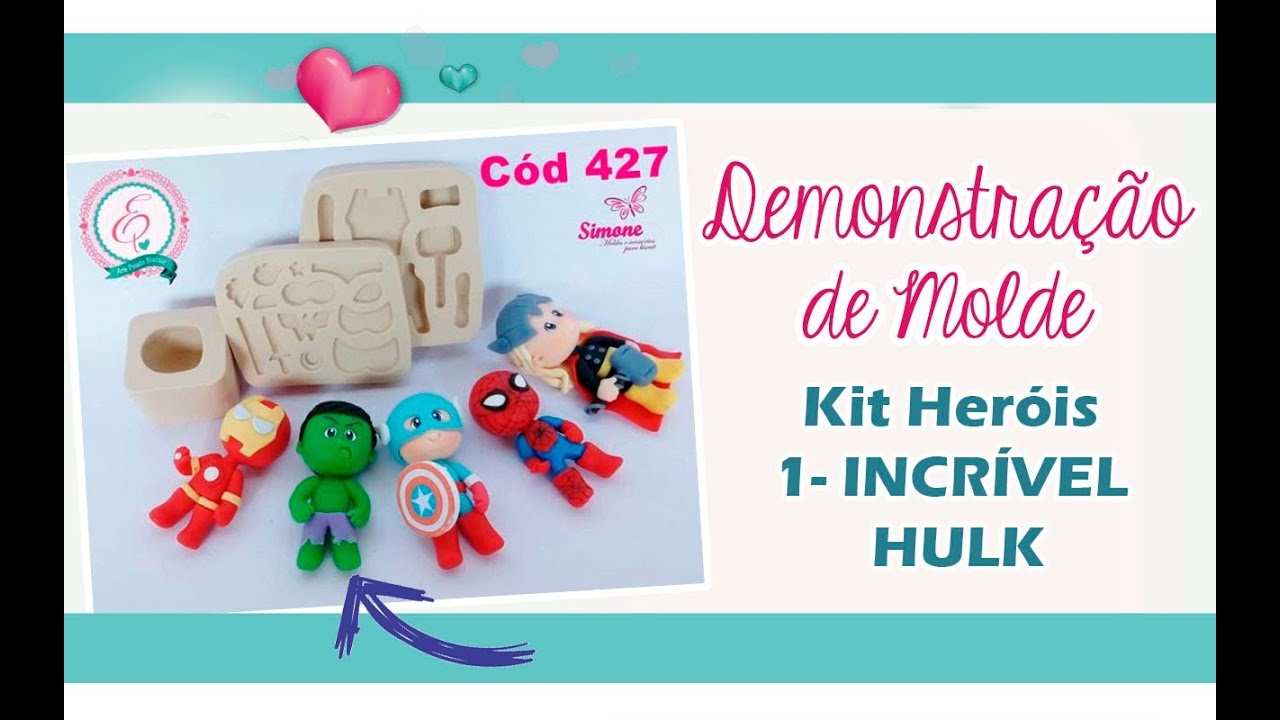 Incrível Hulk - Demostração Molde kit Heróis cód 427