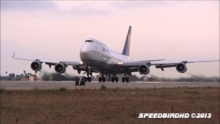 Lufthansa Boeing 747-430 D-Abve Taxi And Takeoff