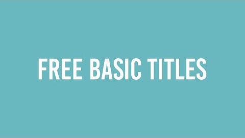 Free Animated Titles, Text, Lower Thirds After Effects Templates
