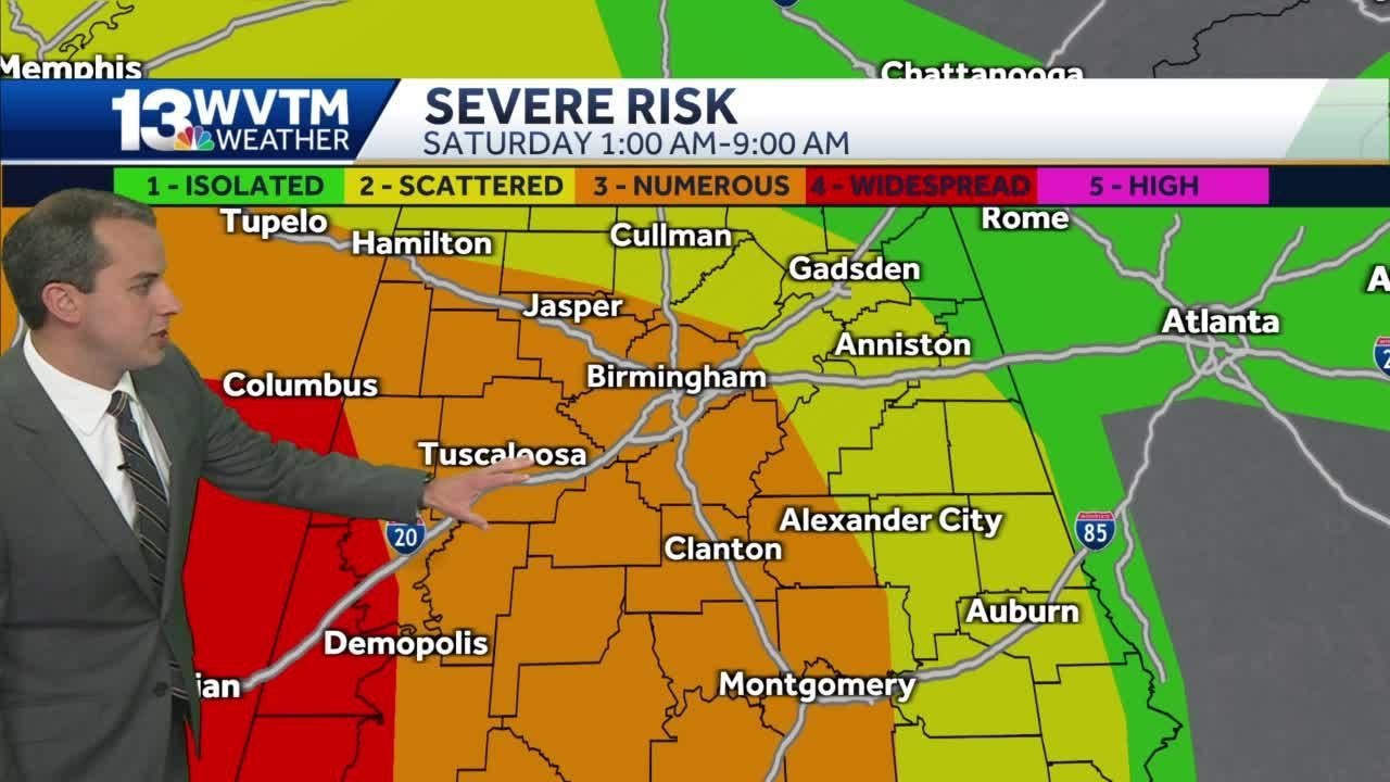Severe weather forecast for central Alabama - YouTube