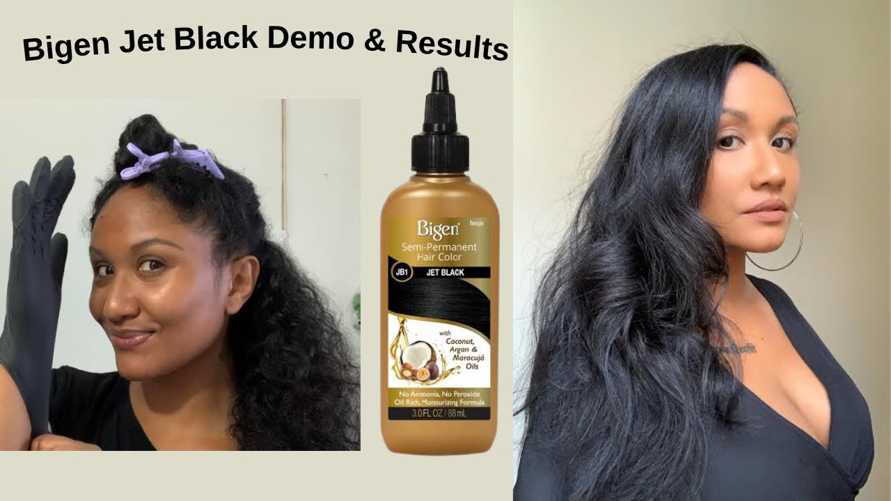 How I Add Shine To My Dull Hair | Bigen Jet Black Semi Permanent Hair Color  Demo And Results - YouTube