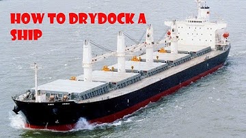 Entering a cargo ship to the dry dock outsude view # timelapse