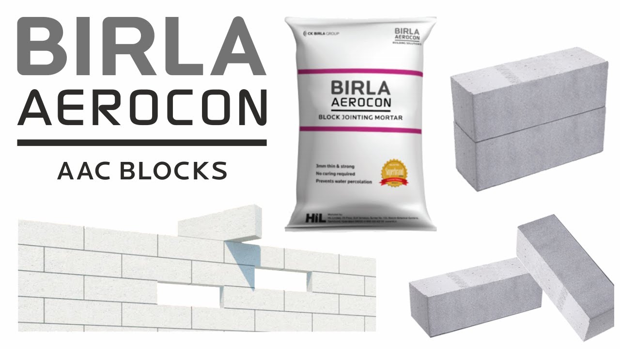 BIRLA Aerocon Blocks Work Jointing Mortar 100mm 150mm 200mm BIRLA Aerocon Blocks Work Jointing Mortar 100mm 150mm 200mm