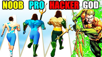 NOOB vs PRO vs HACKER vs GOD in Hero Evolve Runner