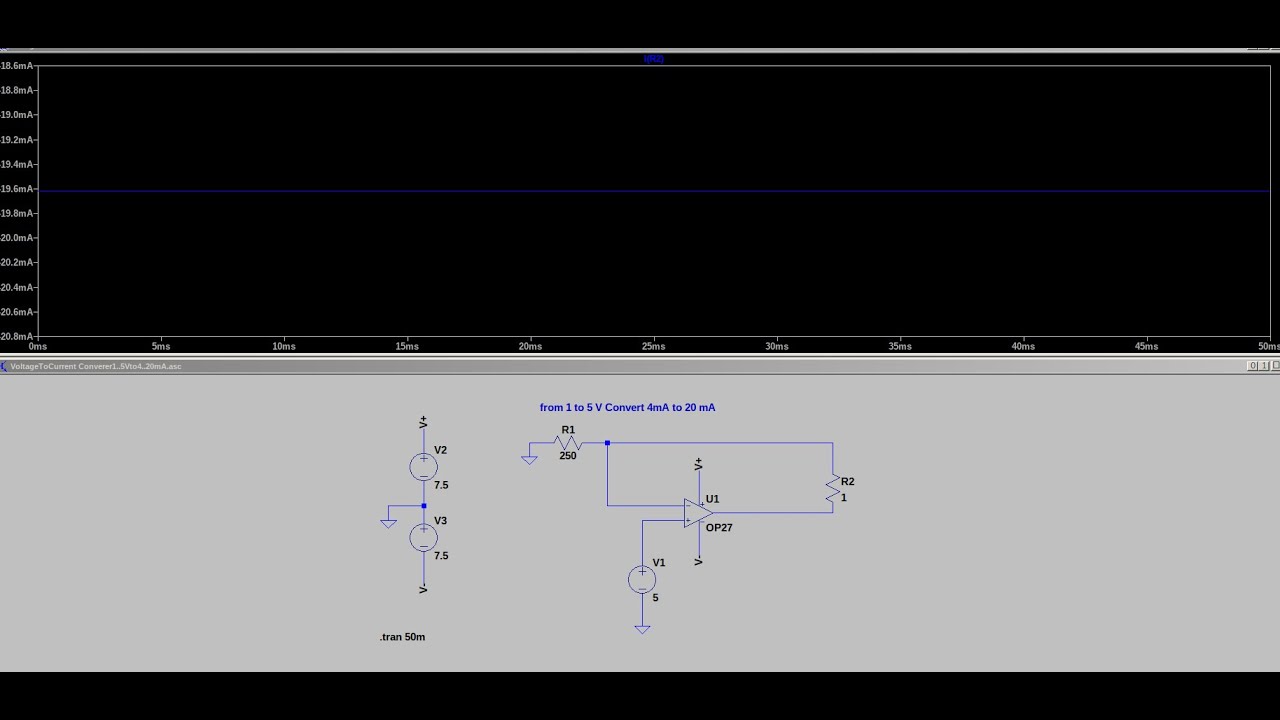 Electronic Basic 1:LTSpice Design And Simulate Voltage To Current ...
