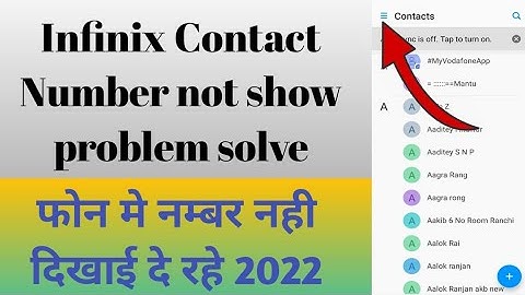 How to not show contact number // Infinix mobile phone ke contact number nahi Dikhai de rahe hai