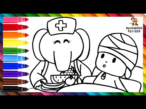 Desenhar e Colorir Pocoyó Feliz VS Pocoyó Triste 👶😃👶☹️🌈 Desenhos para  Crianças 