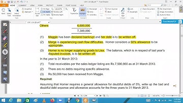 CAF 01 Introduction to Accounting (IA) Lecture 69 | Bad & Doubtful Debts Part 5
