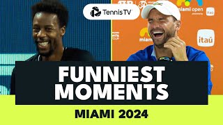 The Worst Serve Ever?! Dimitrov Laughing \& Monfils Antics | Funniest Moments Miami 2024