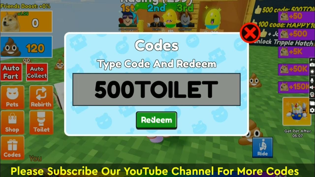 Codes For Fart Simulator Roblox 2023