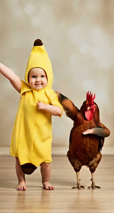 Adorable Baby’s Chicken Banana Dance Challenge #babydance #chickenbanana