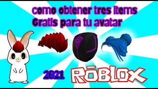 Como conseguir tres Items Gratis para tu avatar Roblox 2021