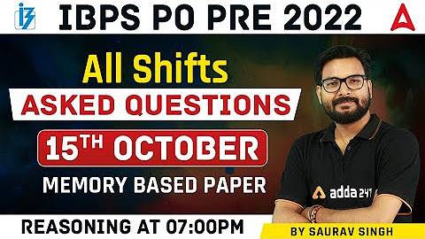 Ready go to ... https://www.youtube.com/playlist?list=PL4t_secZTPn7ikvNxN7Zav7luf7NBHMB0 [ IBPS PO Reasoning Classes 2022 by Saurav Singh Sir | Adda247 Bank Exam Preparation Videos]