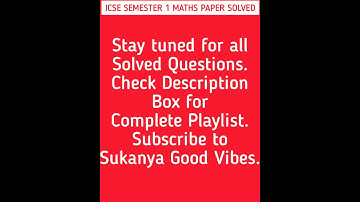 ICSE MATHS Specimen Paper 2021 for Class 10 | ICSE SEMESTER 1 Exam Solved MCQ Question 10 #shorts