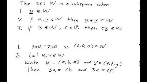 EXAMPLE: Proving that a set defined by a linear equation is a subspace