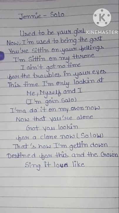 Jennie🎧🙏👍💜🎶 Solo#lyrics #paper lyrics #korean songs #shots #song#blackpink #jennie