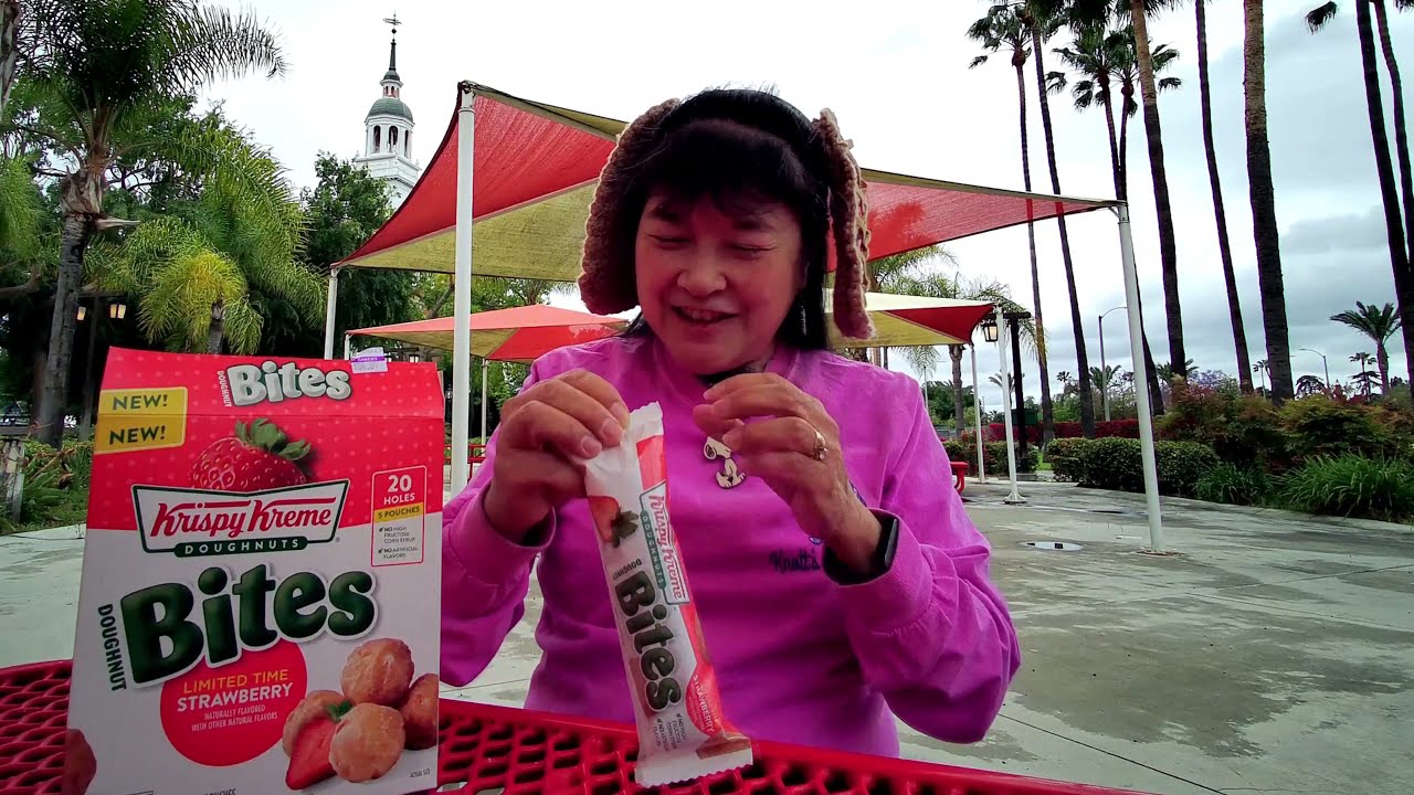 Krispy Kreme Strawberry Doughnut Bites #2021SummerSnackage #Quarantine2021