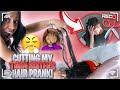 Cutting my twin sisters hair i had to get her back  thewickertwinz