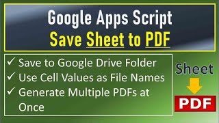 Google Apps Script Save Sheet to PDF