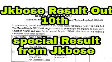 Jkbose class 10th Special Result Out||D.E.LED || Good News for all students||