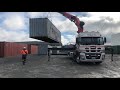 40’Ft Shipping Container Loading Using a Hiab Crane Truck