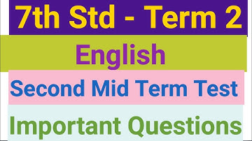 7th Std - English | Term 2 - Second Mid Term Test | Important Questions