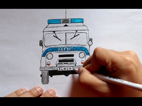 Как нарисовать машину УАЗ ДПС (Ehedov Elnur)