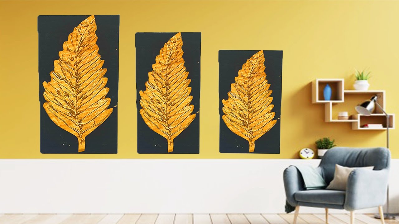 DIY ROOM DECOR IDEA EASY WALL HANGING SPRAY PAINT ART WALL DECOR