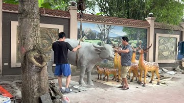 #tuongcontrau#dapcontrau tượng con trâu bằng xi măng