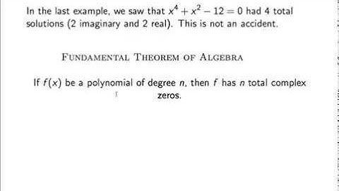 Zeros of Polynomial Functions (part 4)