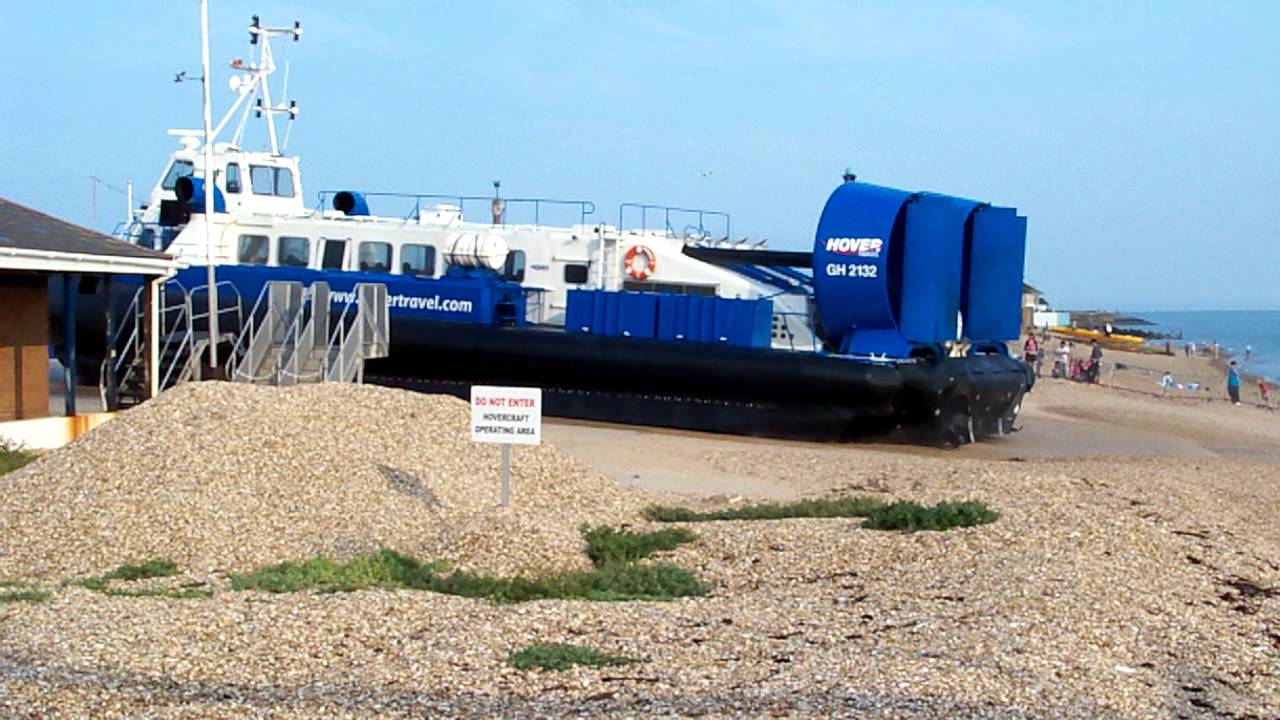 Hovercraft Leaving Southsea, Portsmouth, Hampshire, England (High Definition)