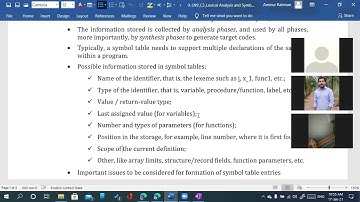 Lecture 11 Lexical Analysis and Symbol Tables
