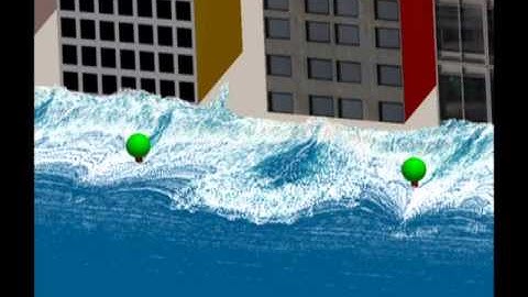 Wave-seawalk interaction with DualSPHysics (SPH on GPU)