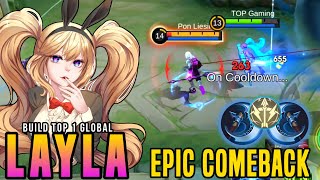 EPIC COMEBACK!! SPEED \u0026 CRITICAL BUILD LAYLA LATE GAME MONSTER - Build Top Global Layla 2024 ~ MLBB