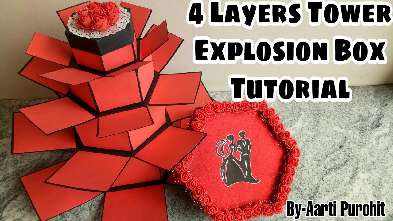 Tower Explosion Box Tutorial || 4Layer Tower Photo Explosion Box Card(Requested Tutorial)