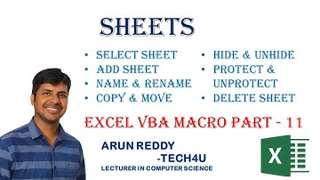 EXCEL VBA MACRO PART 11 - SHEETS